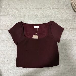 Meshki Burgundy Crop Top